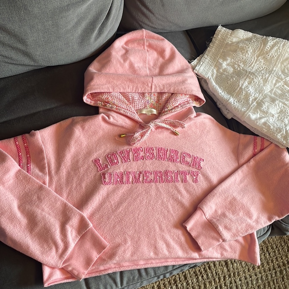 LoveShack University Cropped Hoodie | LoveShackFancy